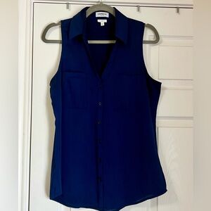 Express Portofino Button-Front Shirt - Navy Blue